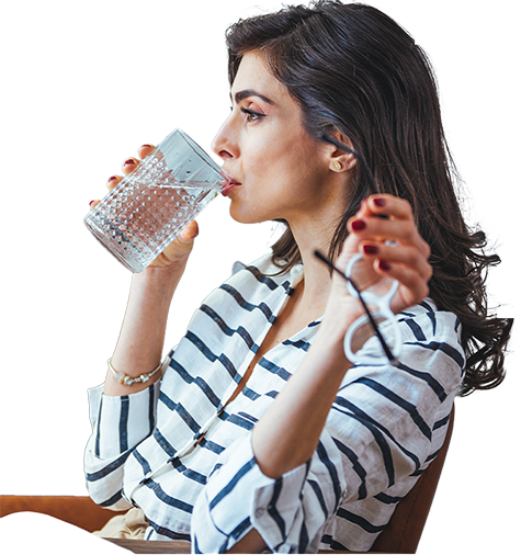 Woman drinking water